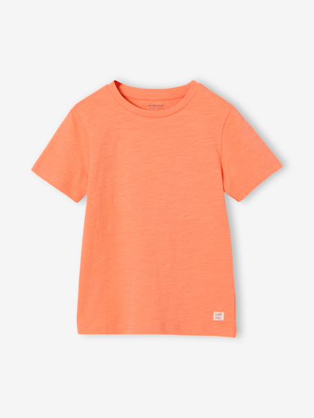 Personaliseerbare gekleurd jongensshirt met korte mouwen BLAUW+mango+rood+salie+wit - vertbaudet enfant 