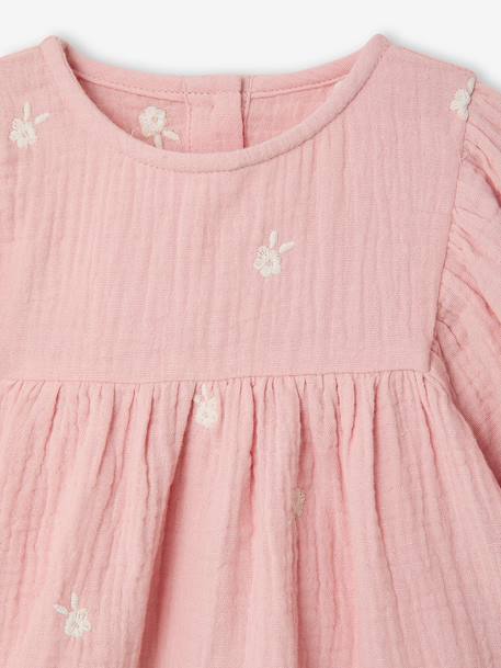 Babyset blouse en sjaal rozen - vertbaudet enfant 