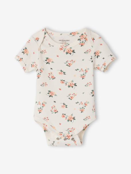 Lot 3 bodies bébé manches courtes rose pâle - vertbaudet enfant 