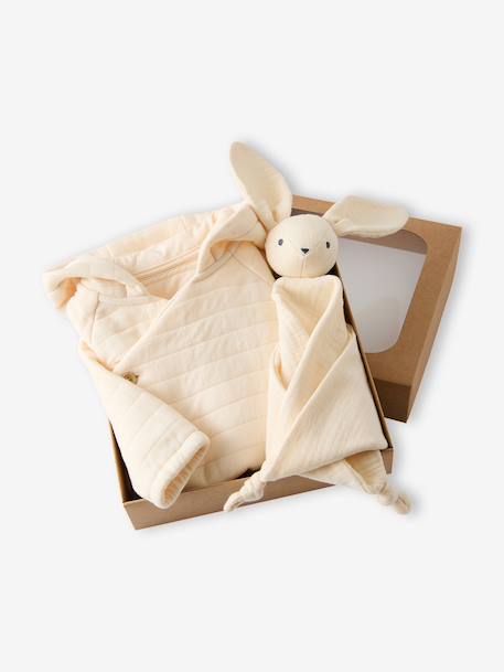 Coffret bébé veste et doudou lapin vanille - vertbaudet enfant 