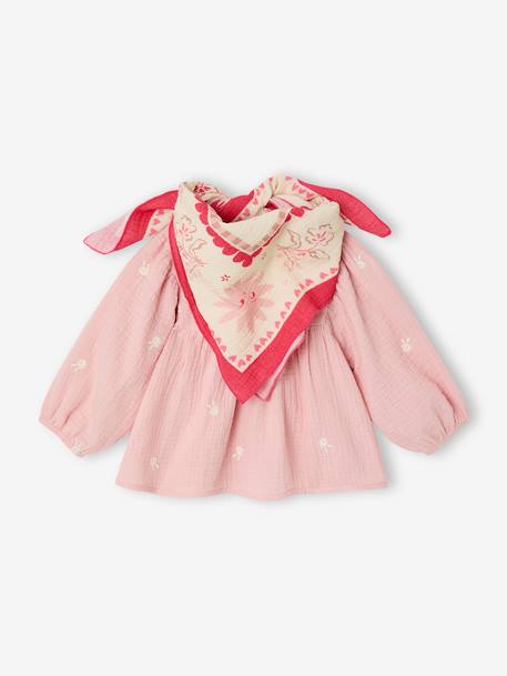 Ensemble bébé blouse et foulard rose - vertbaudet enfant 