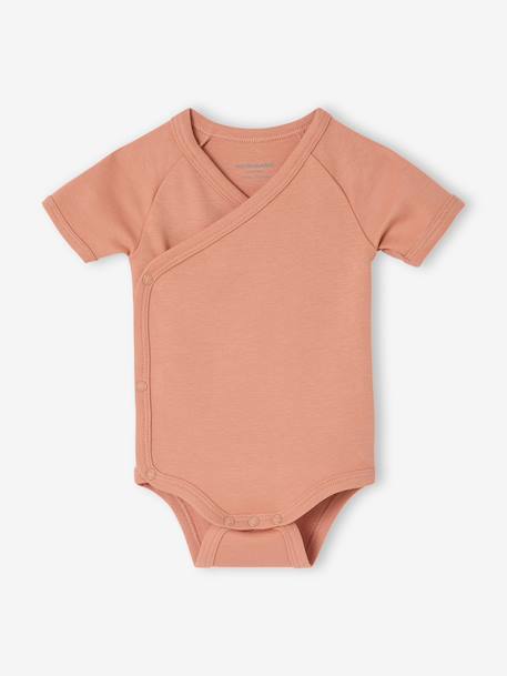 Lot 5 bodies manches courtes fleuris rose - vertbaudet enfant 