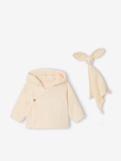 -Coffret bébé veste et doudou lapin