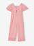 Combinaison fille en gaze de coton avec broderie blush+vert sauge - vertbaudet enfant 