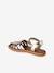 Leren kindersandalen met klittenband ecru+goud - vertbaudet enfant 