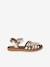 Sandales scratchées cuir enfant écru+or - vertbaudet enfant 