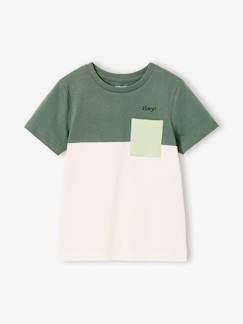 -Colorblock jongensshirt met korte mouwen