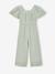 Combinaison fille en gaze de coton avec broderie blush+vert sauge - vertbaudet enfant 