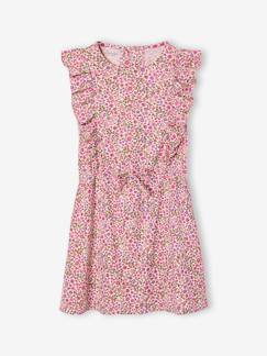 -Robe fille imprimée manches volantées 