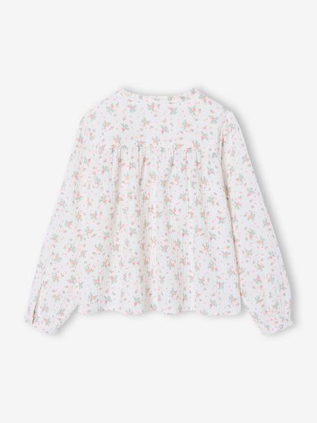 Chemise file gaze de coton imprimée personnalisable blanc imprimé+écru - vertbaudet enfant 