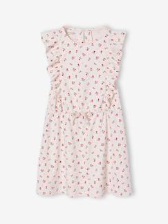 -Robe fille imprimée manches volantées 