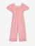 Combinaison fille en gaze de coton avec broderie blush+vert sauge - vertbaudet enfant 