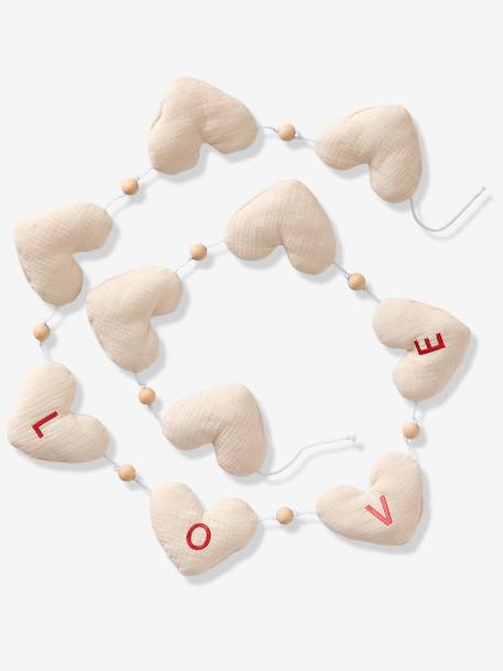 Guirlande coeurs en gaze de coton écru - vertbaudet enfant 