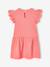 Robe fille gaze de coton manches courtes brodées corail+jaune - vertbaudet enfant 