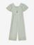 Combinaison fille en gaze de coton avec broderie blush+vert sauge - vertbaudet enfant 