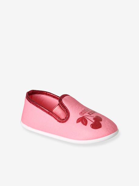 Chausson fille textile élastique rose+rose imprimé+rose pâle - vertbaudet enfant 