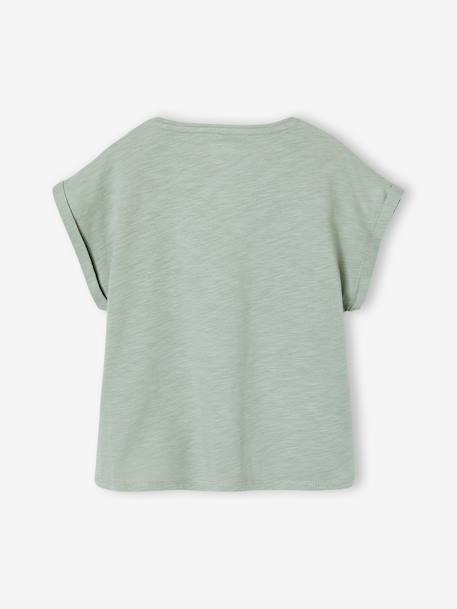 T-shirt fille sport écru+vert sauge - vertbaudet enfant 
