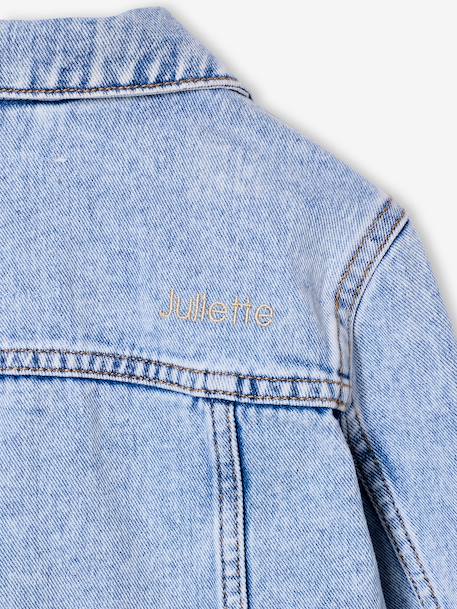 Veste jean fille personnalisable bleu clair+bleu moyen - vertbaudet enfant 