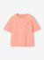 Effen Basics meisjesshirt met korte mouwen abrikoos+snoepjesroze - vertbaudet enfant 