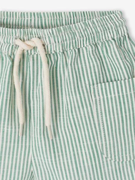 Gestreept short voor babyjongens groen, gestreept - vertbaudet enfant 