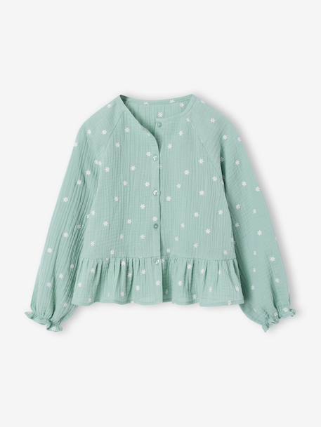 Fille-Chemise fille en gaze de coton