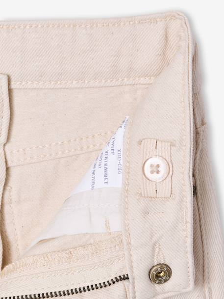 Pantalon fille large à volants écru+lilas - vertbaudet enfant 