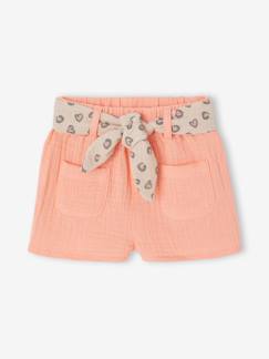-Short voor babymeisjes met bedrukte riem