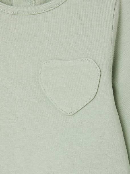 Set van 3 Basics T-shirts met lange mouwen ecru+rood, gestreept - vertbaudet enfant 