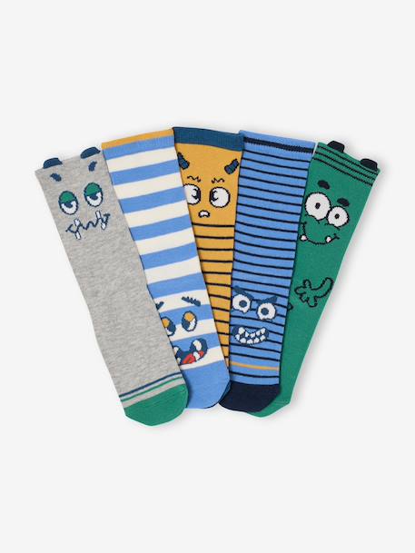 Lot de 5 paires chaussettes garçon bleu - vertbaudet enfant 