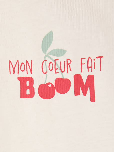 Lot de 3 t-shirts bébé fille manches longues écru+rayé rouge - vertbaudet enfant 