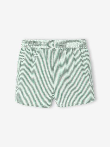 Short bébé garçon rayé rayé vert - vertbaudet enfant 