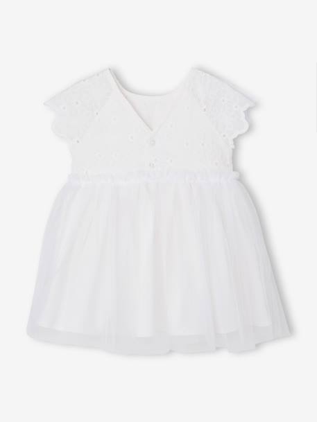 Robe bébé fille tulle broderie blanc - vertbaudet enfant 