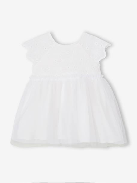 Robe bébé fille tulle broderie blanc - vertbaudet enfant 