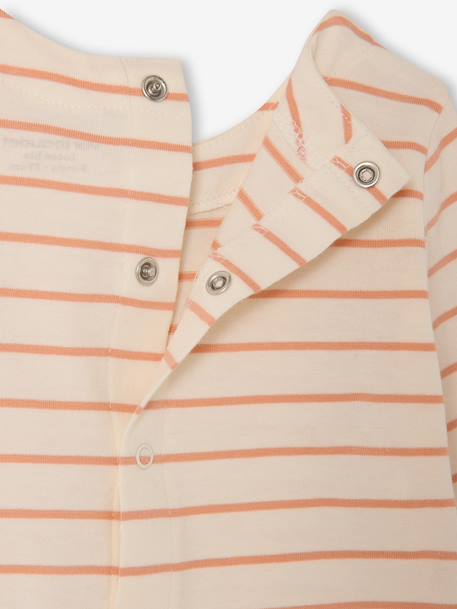 T-shirt voor meisjes met Bretonse strepen ecru - vertbaudet enfant 