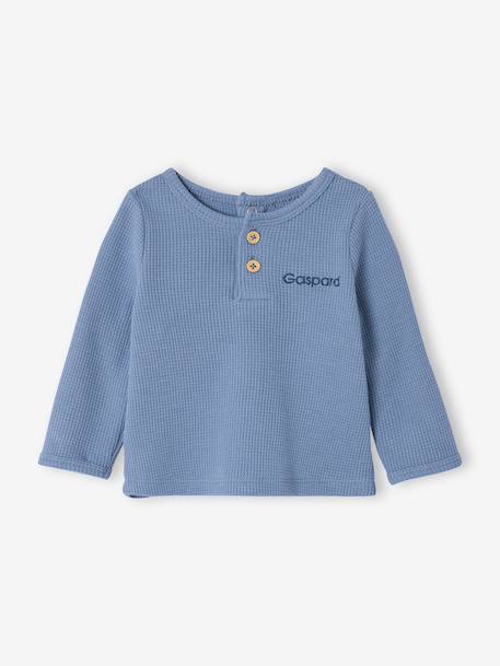 Ensemble naissance 3 pièces tee-shirt personnalisable legging bonnet bleu - vertbaudet enfant 