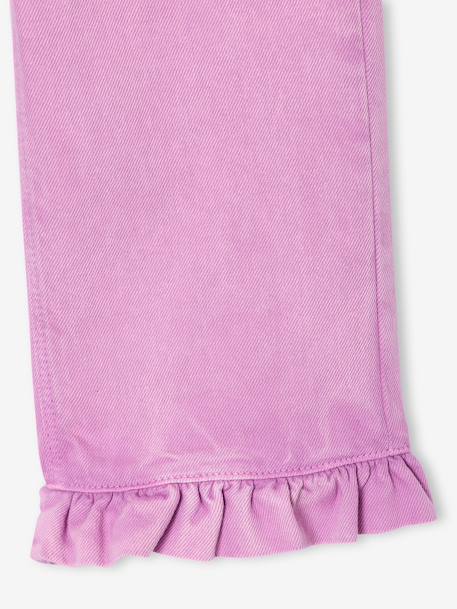 Pantalon fille large à volants écru+lilas - vertbaudet enfant 