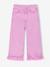 Wijde broek met ruches voor meisjes ecru+lila - vertbaudet enfant 
