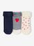 Lot de 3 paires de chaussettes bébé fille coeurs écru+noisette - vertbaudet enfant 