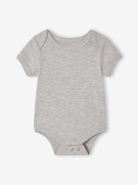 Lot 3 bodies évolutif garçon manches courtes gris chiné - vertbaudet enfant 