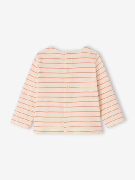 T shirt fille marinière écru - vertbaudet enfant 
