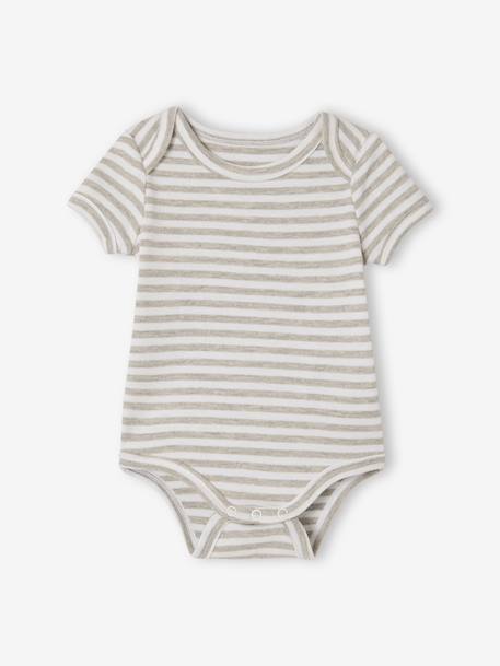 Lot 5 bodies manches courtes lapin nuage écru - vertbaudet enfant 