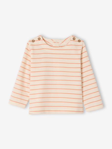 T shirt fille marinière écru - vertbaudet enfant 