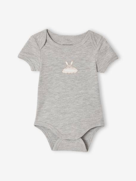 Lot 5 bodies manches courtes lapin nuage écru - vertbaudet enfant 