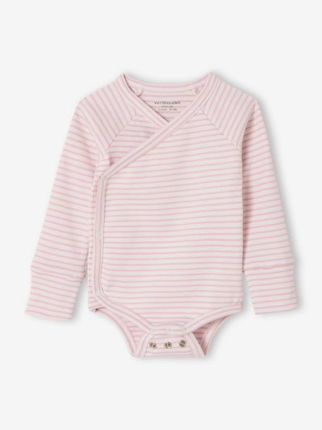 Ensemble bébé body, legging et bonnet rayé rose chiné - vertbaudet enfant 