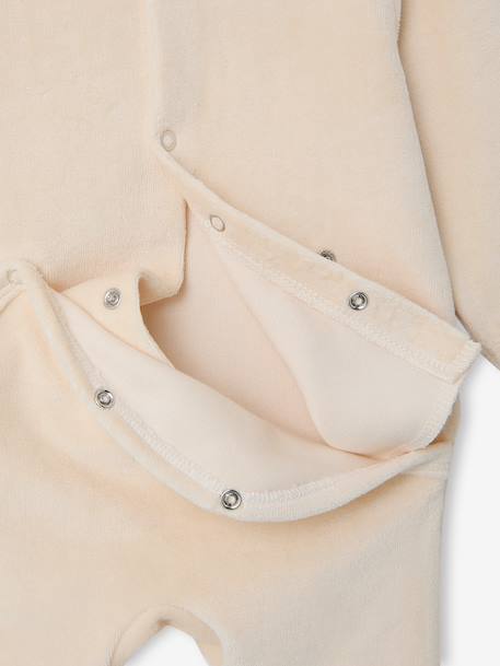 Pyjama naissance en velours écru - vertbaudet enfant 
