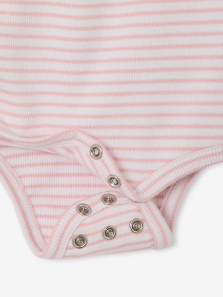 Babyset body, legging en muts met strepen gemêleerd roze - vertbaudet enfant 