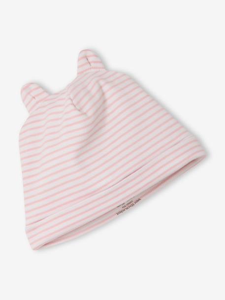 Babyset body, legging en muts met strepen gemêleerd roze - vertbaudet enfant 