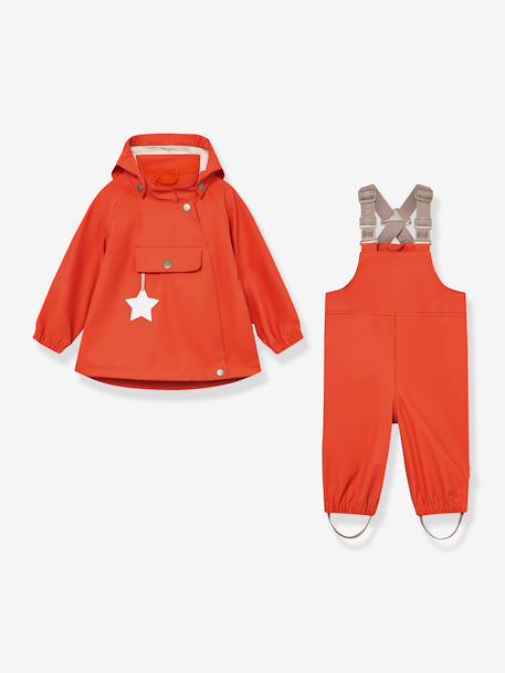 Ensemble de pluie : veste imperméable & pantalon salopette bébé MATWAINIS MINI A TURE tomette - vertbaudet enfant 