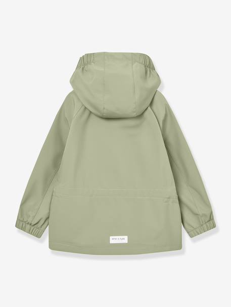 Softshell babyjas met capuchon, winddicht en waterafstotend MATADEN MINI A TURE groen+mintgroen - vertbaudet enfant 