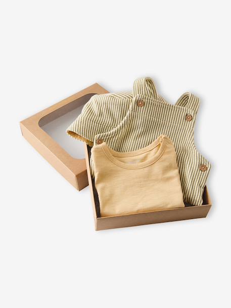 Babyset voor babyjongens, salopet en pakje cappuccino - vertbaudet enfant 